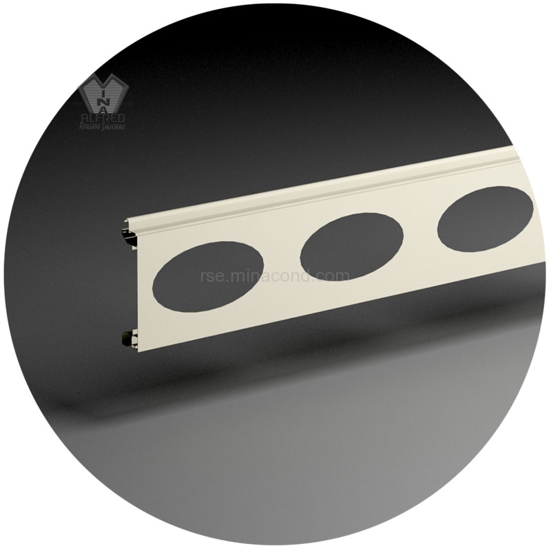 (أبواب حماية ألومنيوم 100 مم  (الثقب البيضوي